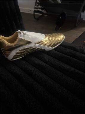 Women's Gold and White Fashion Sneaker